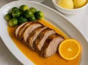 Gänsebrust in sizilianischer Orangensoße mit Rosenkohl und Thüringer Klößen - Rezept - Bild Nr. 17581