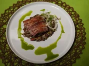 Wels im Speckmantel an Linsen-Fenchelgemüse - Rezept - Bild Nr. 17586