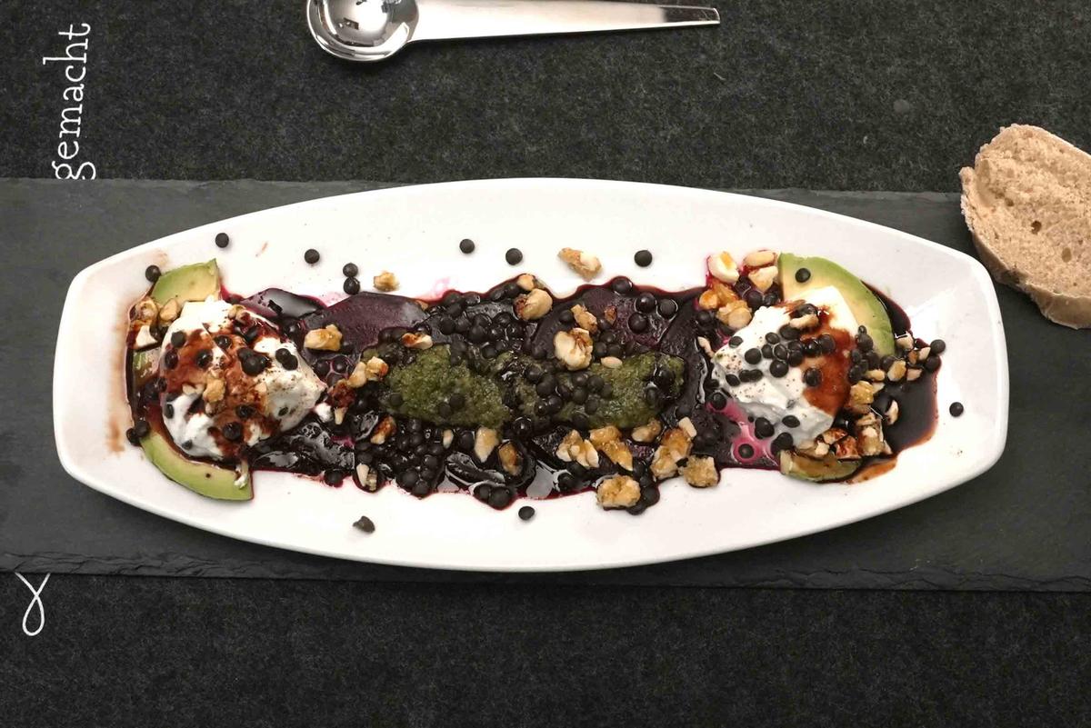 Rezept: Linsen, Rote Bete und Burrata mit Apfelweinbrot Bild Nr. 17598 Linsen, Rote Bete und Burrata mit Apfelweinbrot - Rezept - Bild Nr. 17598