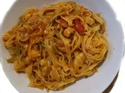 Bananengarnelen (Banana Prawns) und Tomaten Linguine - Rezept - Bild Nr. 17598