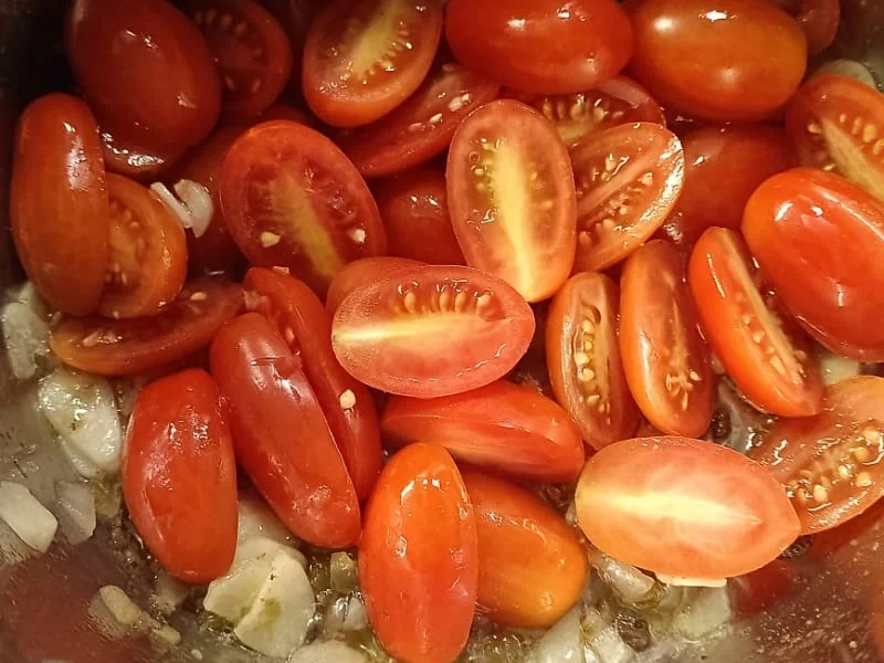 Bananengarnelen (Banana Prawns) und Tomaten Linguine - Rezept - Bild Nr. 17601