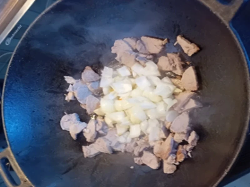 Zweimal gegartes Schweinefilet mit Paprika-Zwiebel-Gemüse und Basmatireis - Rezept - Bild Nr. 9