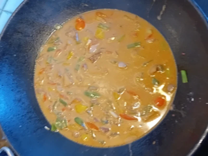 Zweimal gegartes Schweinefilet mit Paprika-Zwiebel-Gemüse und Basmatireis - Rezept - Bild Nr. 12