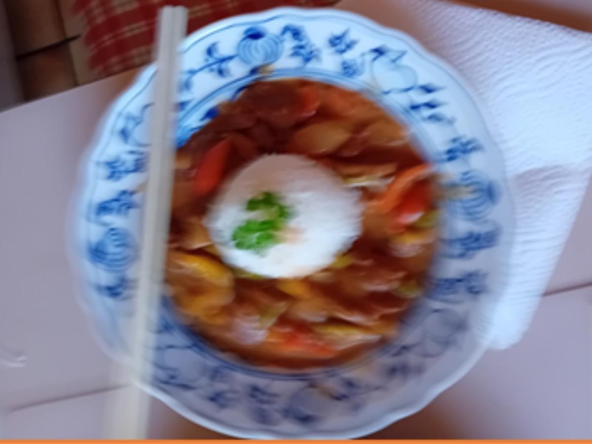 Zweimal gegartes Schweinefilet mit Paprika-Zwiebel-Gemüse und Basmatireis - Rezept - Bild Nr. 14