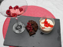 Himbeersorbet mit Schokoladentörtchen und Orangencreme - Rezept - Bild Nr. 17598