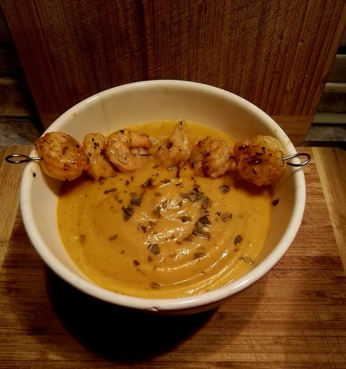 Butternusskürbis- Brei mit Garnelenspieß - Rezept - Bild Nr. 2