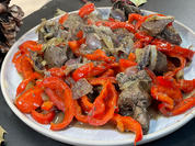 Rezept: Gänseleber mit Zwiebeln und Paprika Bild Nr. 2 Gänseleber mit Zwiebeln und Paprika - Rezept - Bild Nr. 2