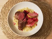 Rehrücken mit Karoffelsotto und Rote Bete-Birnen - Rezept - Bild Nr. 2