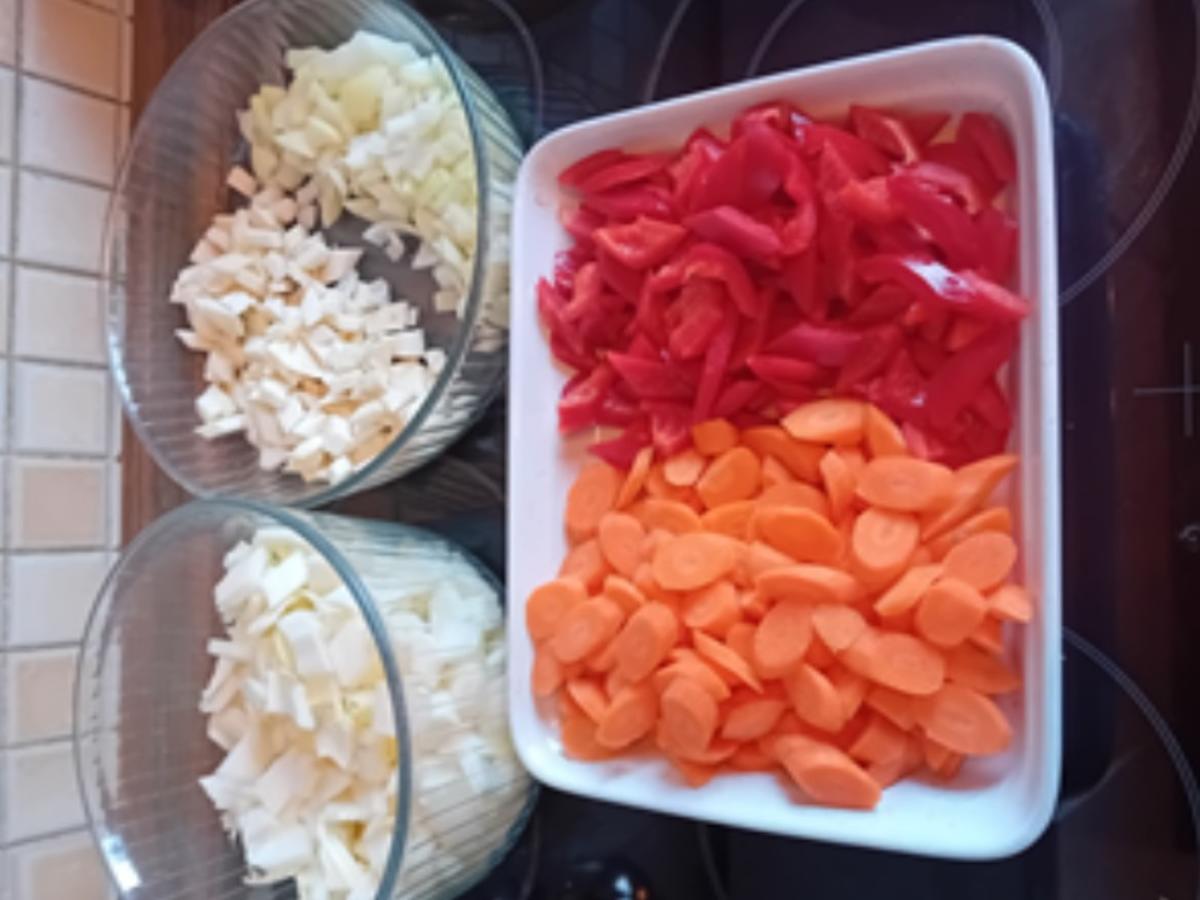 Rinderhackfleisch-Gemüsemix süß-sauer im Wok mit Jasmin-Reis - Rezept - Bild Nr. 17604