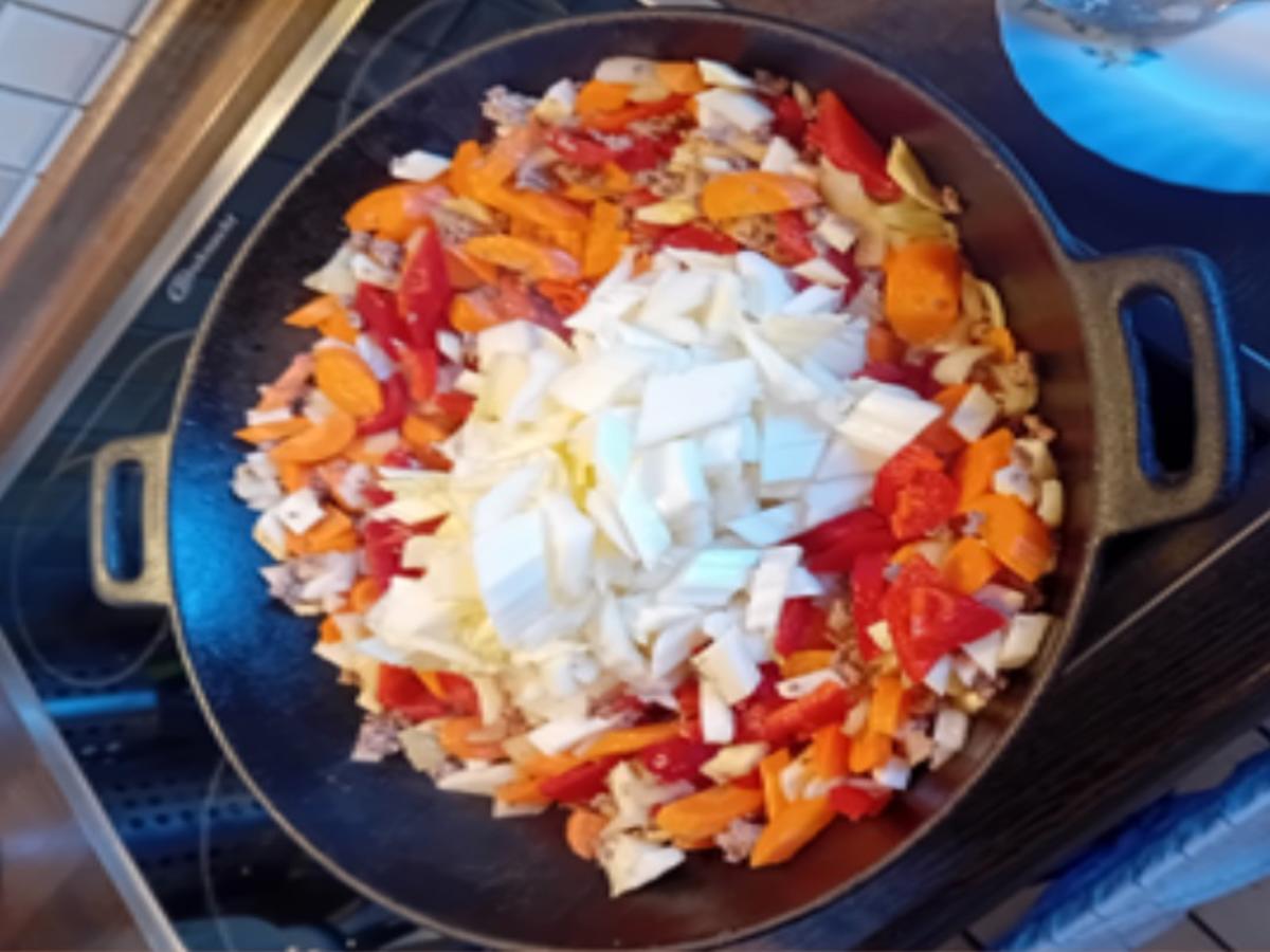 Rinderhackfleisch-Gemüsemix süß-sauer im Wok mit Jasmin-Reis - Rezept - Bild Nr. 17609