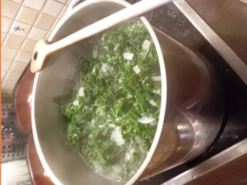 Braunkohl-Gemüsezwiebel mit deftiger Fleisch-Wurst-Einlage und Drillingen - Rezept - Bild Nr. 14