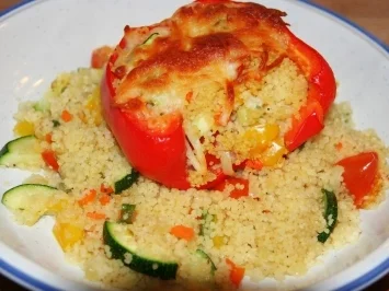 Gemüse Couscous in Paprika - Rezept