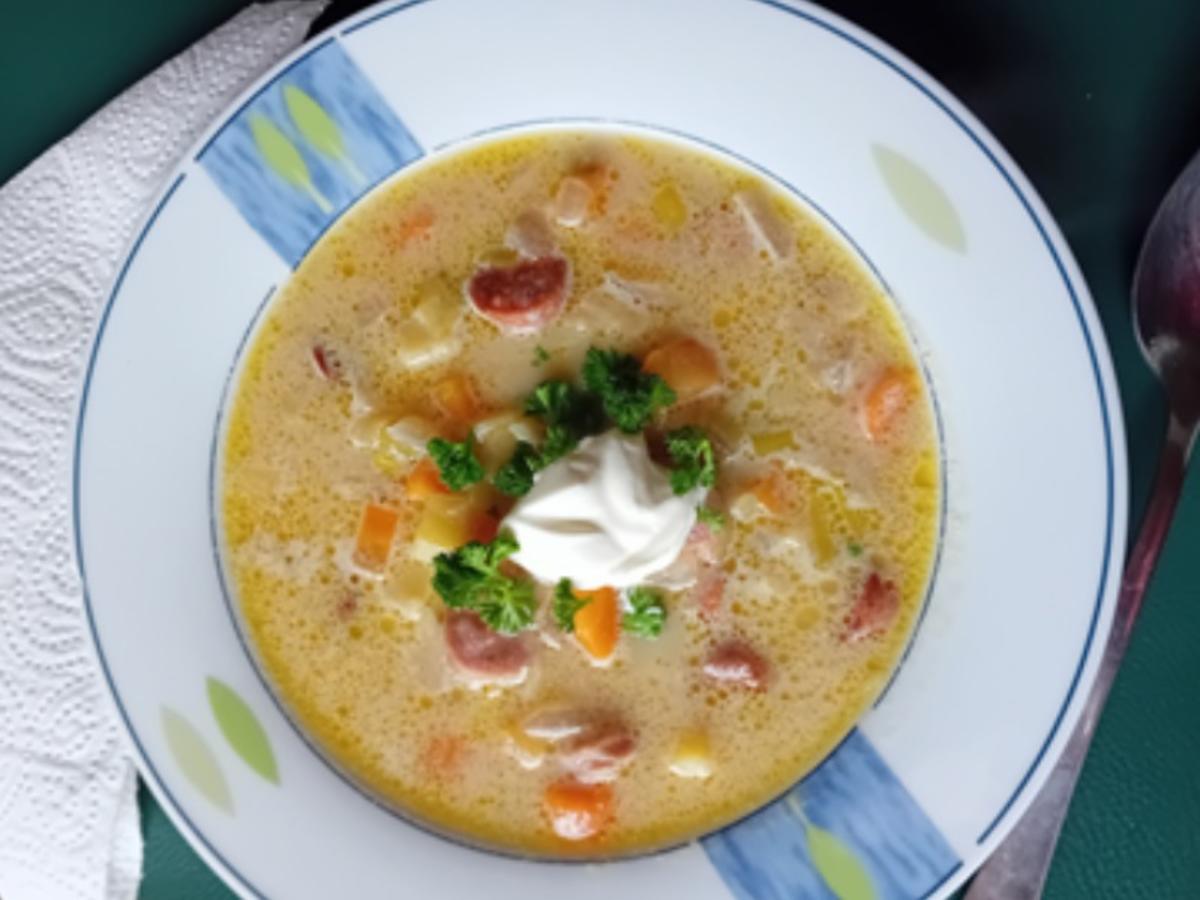 Möhren-Kartoffel-Suppe mir Würstcheneinlage - Rezept - Bild Nr. 11
