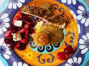 Flammlachs, frittiertes Ei und Rote-Bete-Salat - Rezept - Bild Nr. 17605