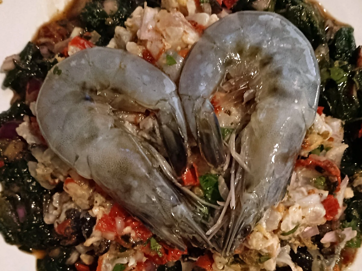 Tartar von der Garnele mit Spinatsalat - Rezept - Bild Nr. 2