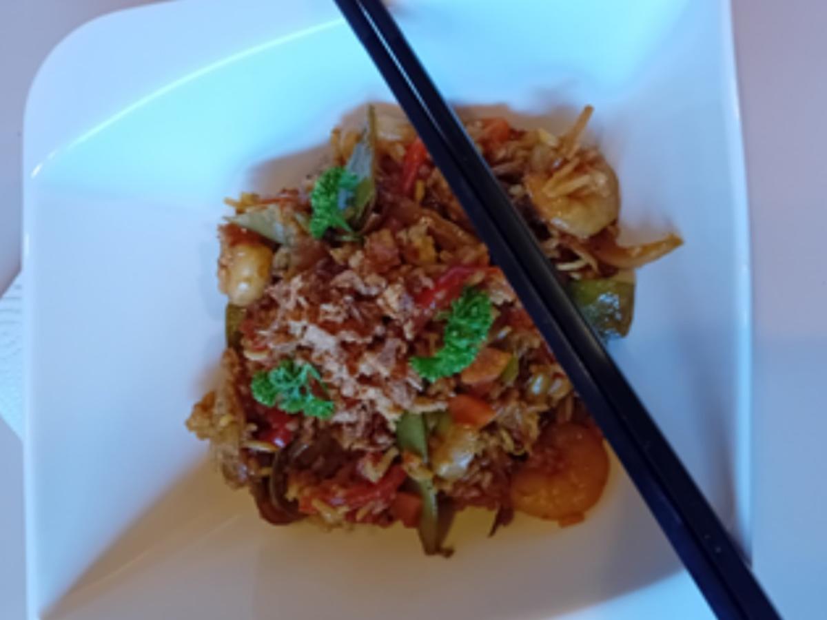 Nasi Goreng mit Garnelen mit Gemüsemix - Rezept - Bild Nr. 17607