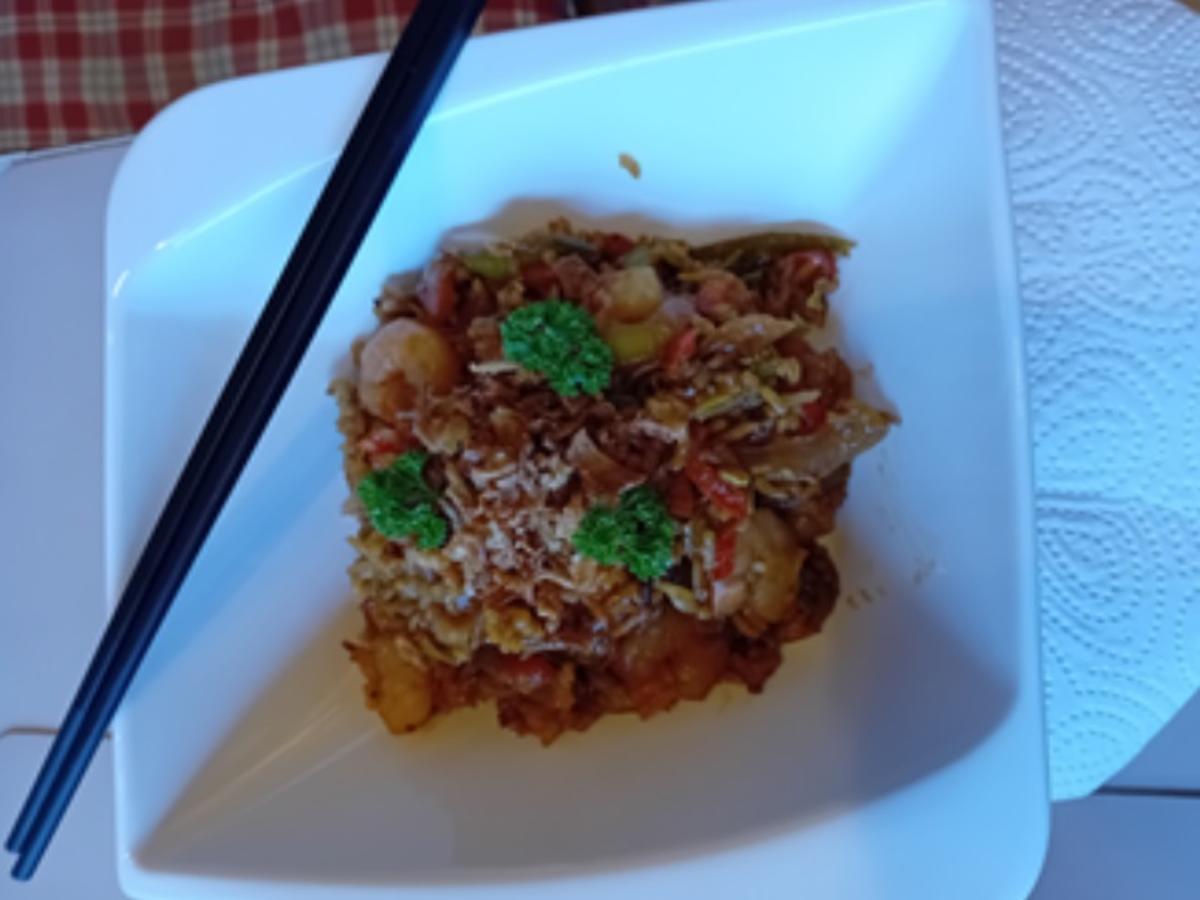 Nasi Goreng mit Garnelen mit Gemüsemix - Rezept - Bild Nr. 17619