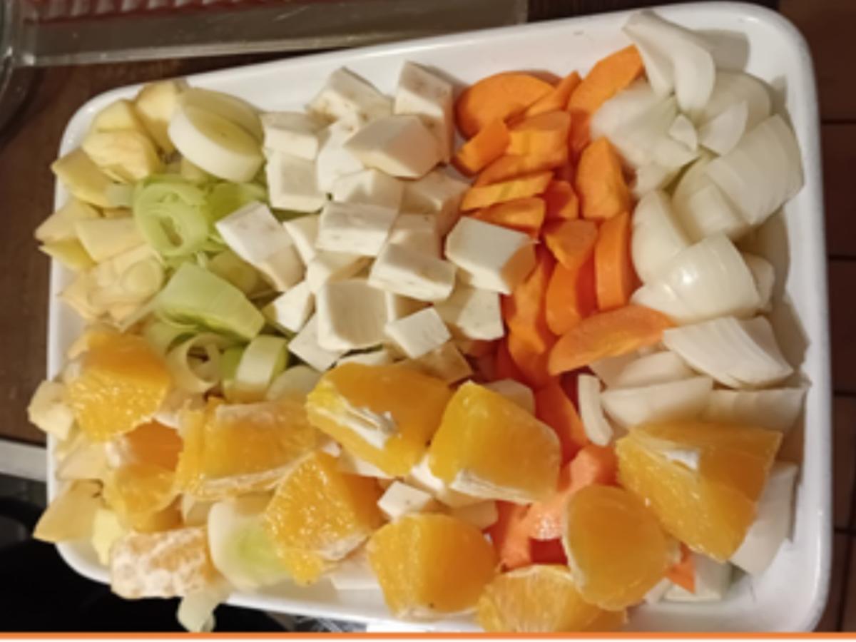 Rezept: Gänsekeule mit Orangensauce, Apfelrotkohl und böhmischen Knödeln Bild Nr. 5 Gänsekeule mit Orangensauce, Apfelrotkohl und böhmischen Knödeln - Rezept - Bild Nr. 5