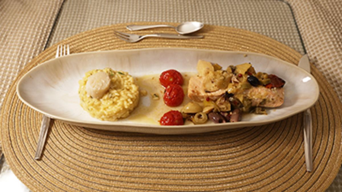 Lachsfilet mit confierten Tomaten und Zitronenrisotto - Rezept - Bild Nr. 2