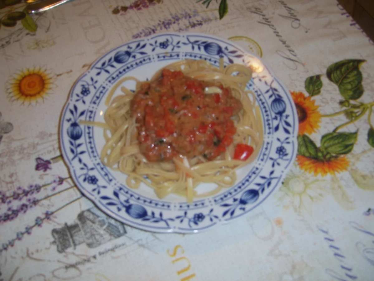 Rezept: Nudeln mit Paprika Käsesoße Bild Nr. 17607 Nudeln mit Paprika Käsesoße - Rezept - Bild Nr. 17607