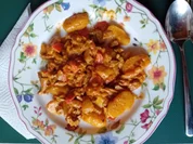 Schweinefilet-Paprika-Gemüsezwiebel-Geschnetzeltes mit Mini-Pellkartoffeln - Rezept - Bild Nr. 17609