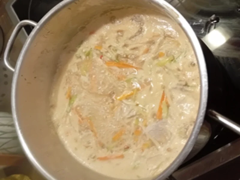 Rezept: Asiatische Suppe mit Kokosmilch, Gemüse, Schweinefilet und Mie-Nudeln Bild Nr. 10 Asiatische Suppe mit Kokosmilch, Gemüse, Schweinefilet und Mie-Nudeln - Rezept - Bild Nr. 10