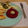 Rote-Bete-Couscous mit Ofengemüse, Zweierlei Schnitzel und Mango-Kokos-Sauce - Rezept - Bild Nr. 2