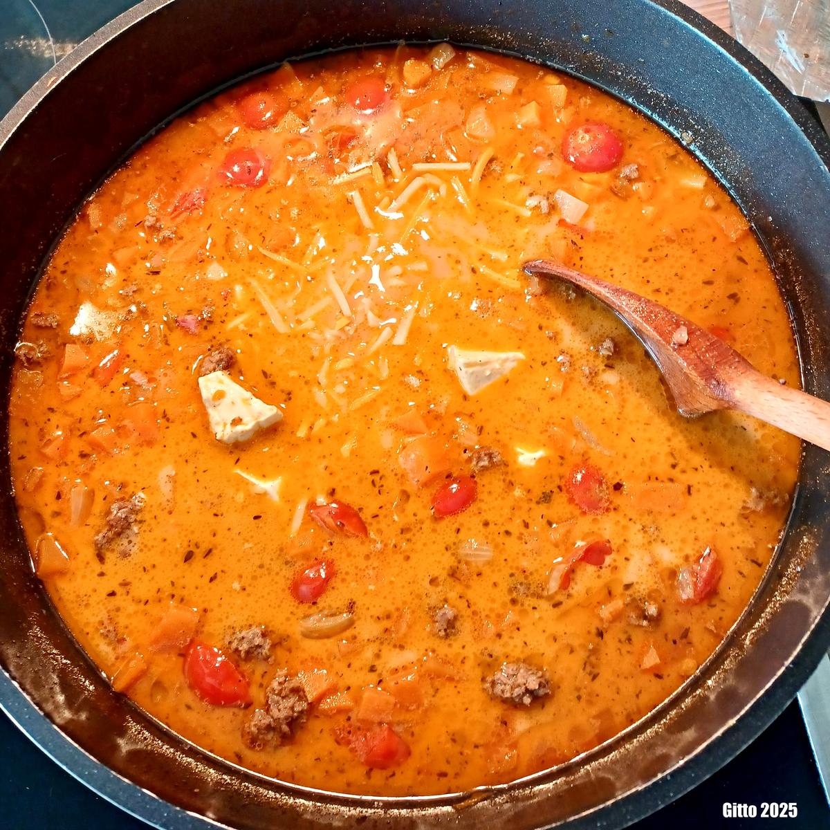 Süßkartoffelsuppe mit Käse und Hack - Rezept - Bild Nr. 17616