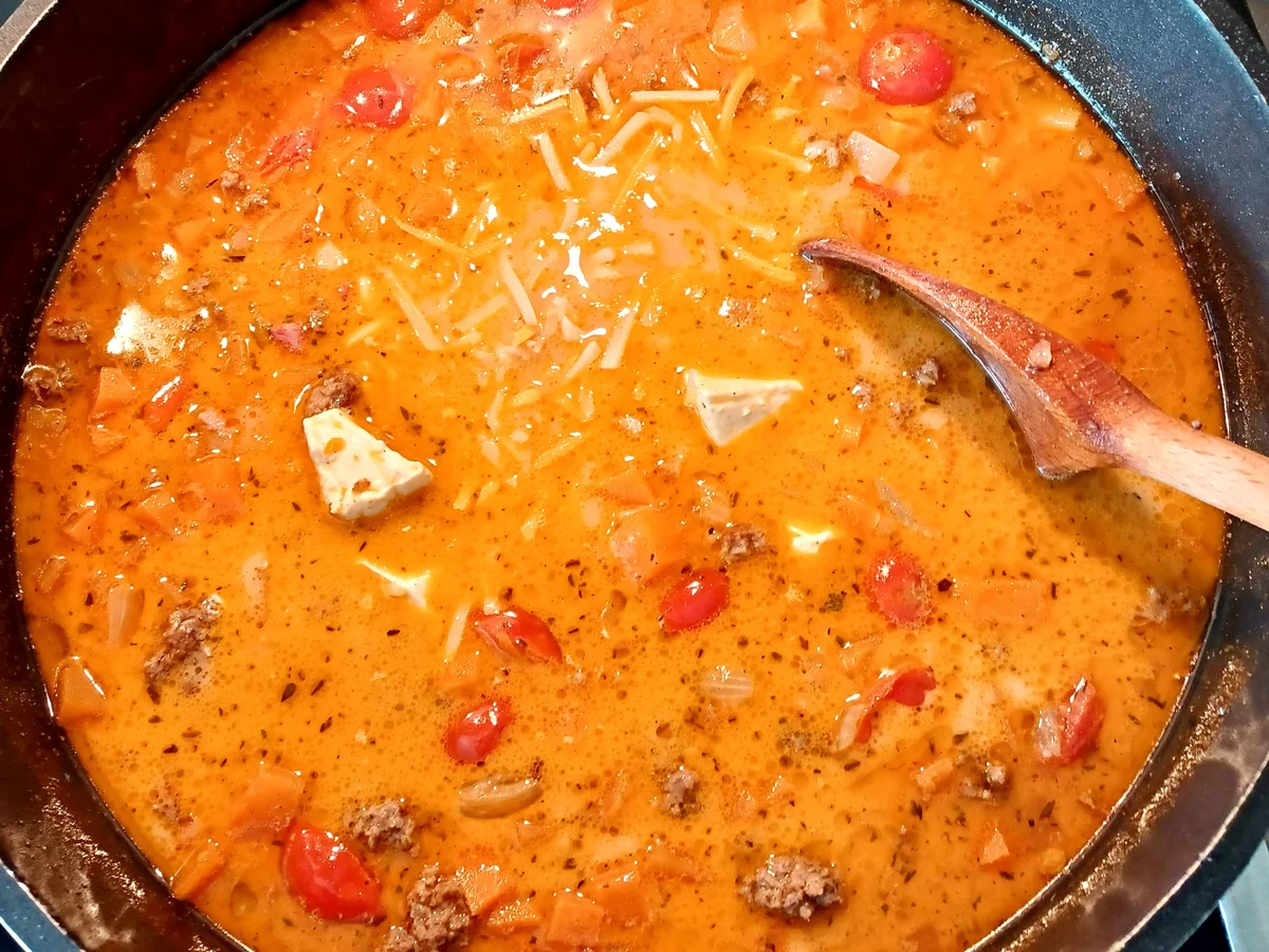 Süßkartoffelsuppe mit Käse und Hack - Rezept - Bild Nr. 17616