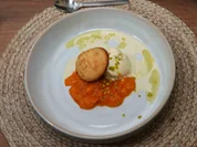 Vanilleeis mit Aprikosen-Ragout und Mandel-Pinienkern-Keksen - Rezept - Bild Nr. 17610