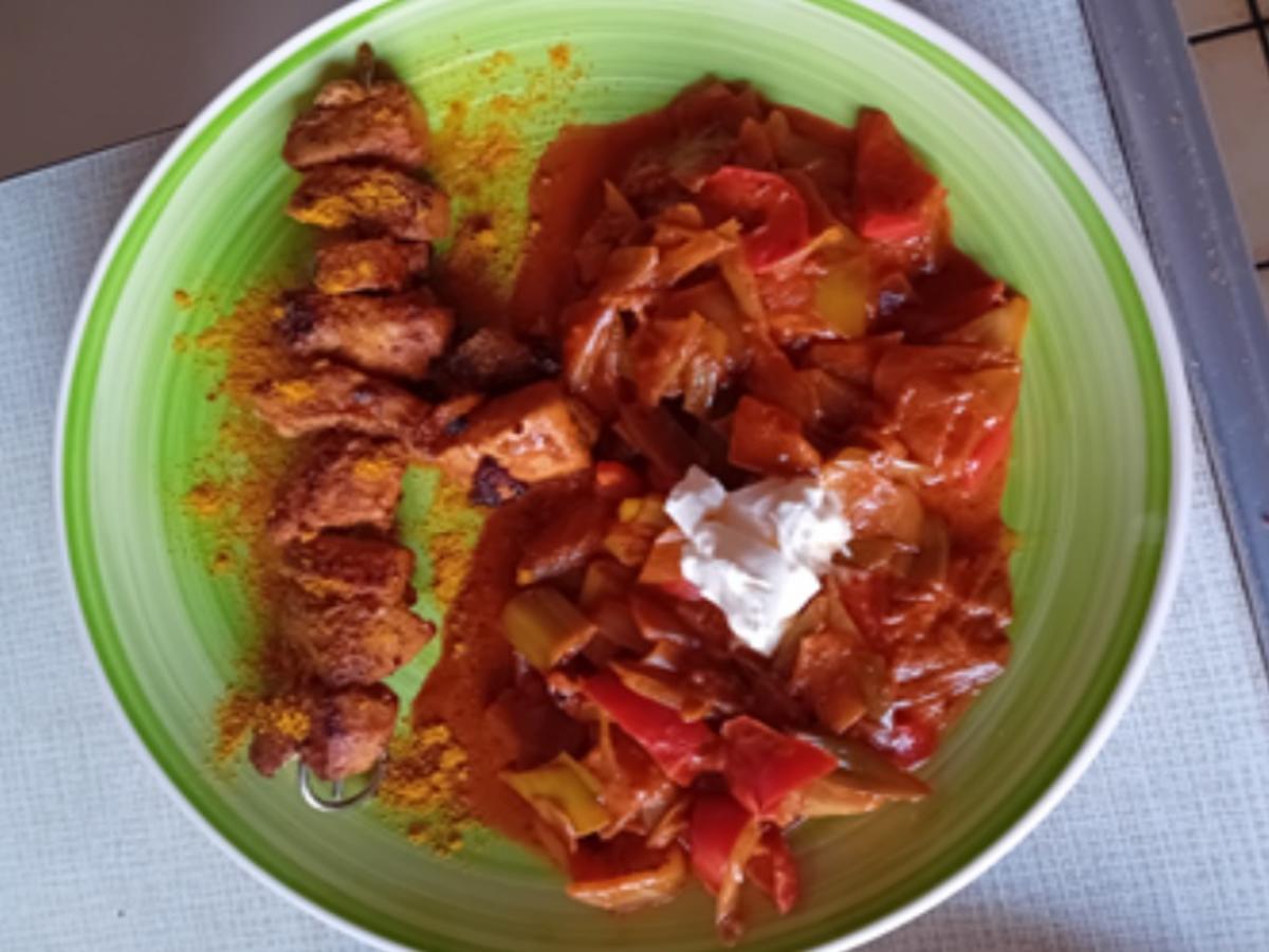 Hähnchenbrustfilet-Spieß mit pikanten Schmorgemüse-Mix - Rezept - Bild Nr. 13