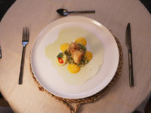 Knusprige Garnele auf Safran-Aioli begleitet von einem Avocado-Tatar & Polenta - Rezept - Bild Nr. 2