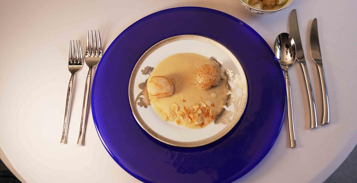 Jakobsmuschel-Tatar mit Mandelsoße - Rezept - Bild Nr. 17640