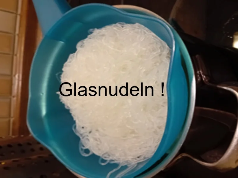 Geschmortes Hackfleisch mit Gemüsemix und Glasnudeln - Rezept - Bild Nr. 17651