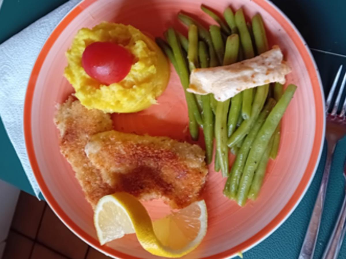 Knusper-Zanderfilet mit Buschbohnen und Apfel-Kartoffel-Stampf - Rezept - Bild Nr. 17658