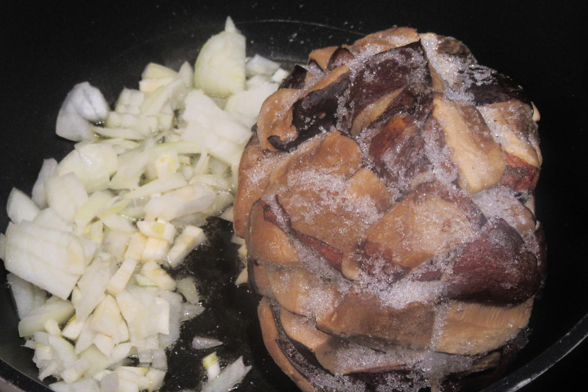 Auflauf: Kartoffelpufferauflauf mit Waldpilzen - Rezept - Bild Nr. 4