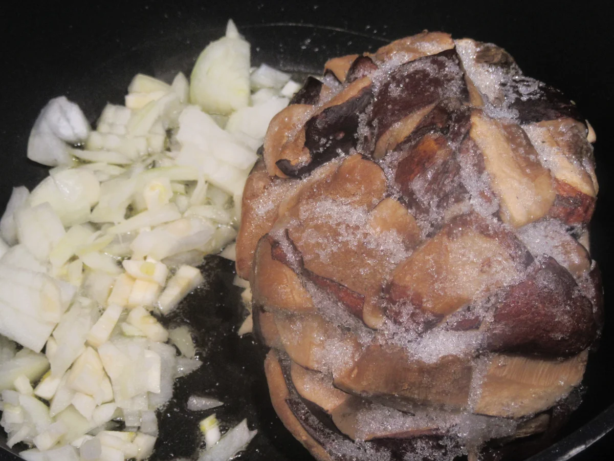 Rezept: Auflauf: Kartoffelpufferauflauf mit Waldpilzen Bild Nr. 4 Auflauf: Kartoffelpufferauflauf mit Waldpilzen - Rezept - Bild Nr. 4