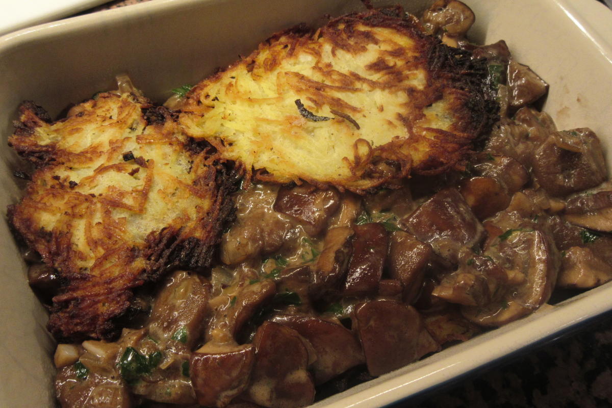 Auflauf: Kartoffelpufferauflauf mit Waldpilzen - Rezept - Bild Nr. 6