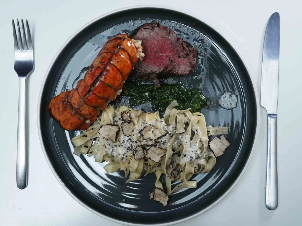 Surf and Turf mit Trüffelpasta und Chimichurri - Rezept - Bild Nr. 17666