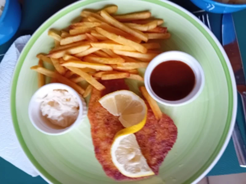 Rezept: Schnitzel mit Pommes-Frites und Weißkohl-Salat Bild Nr. 17694 Schnitzel mit Pommes-Frites und Weißkohl-Salat - Rezept - Bild Nr. 17694