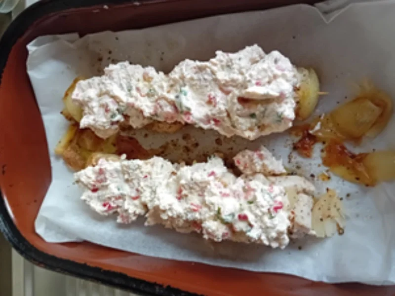 Hähnchenbrustfilet-Spieß mit würziger Auflage, Brokkoli und Möhren-Stampf - Rezept - Bild Nr. 12