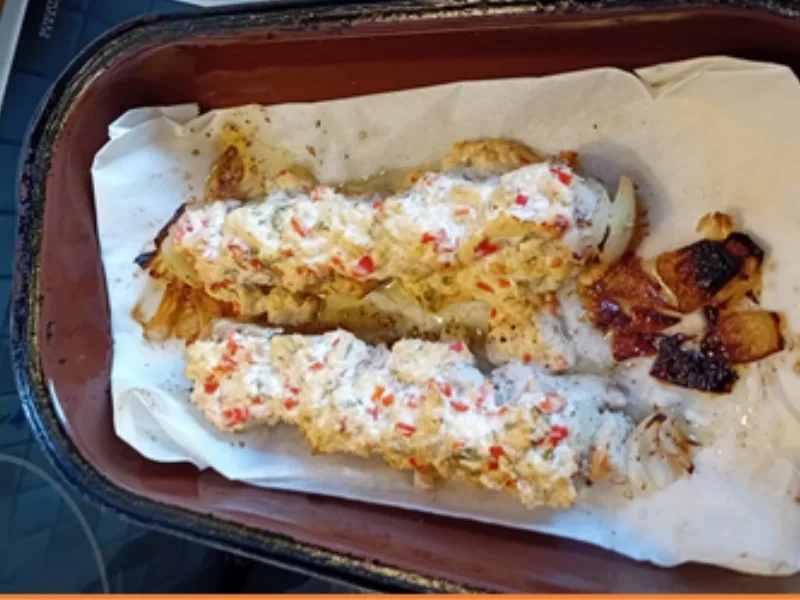 Hähnchenbrustfilet-Spieß mit würziger Auflage, Brokkoli und Möhren-Stampf - Rezept - Bild Nr. 13