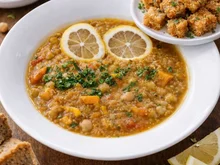 Orientalischer Kichererbsen-Gemüse-Eintopf mit frittiertem Tofu (vegan) - Rezept - Bild Nr. 17764