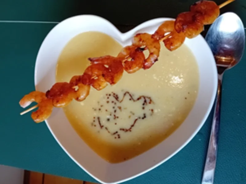 Blumenkohlsuppe mit Garnelenspieß - Rezept - Bild Nr. 6