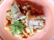 Seelachsfilet auf Senf-Zwiebel-Möhren-Kohlrabi-Gemüse - Rezept - Bild Nr. 2