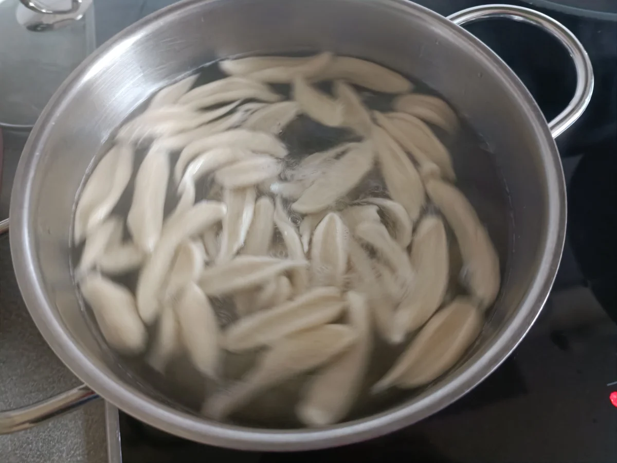 Hühnerfleisch mit Scheren Nudeln in pikanter Sauce - Rezept - Bild Nr. 17900