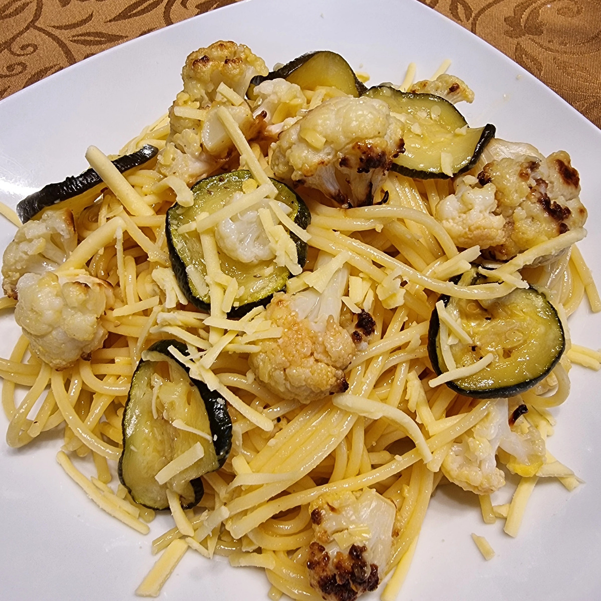 Vegetarische Spaghetti-Carbonara mit Röstgemüse - Rezept - Bild Nr. 17899