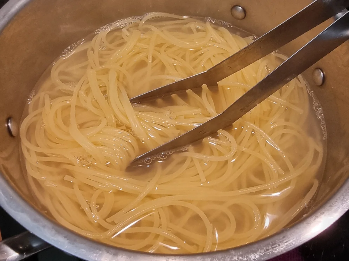 Rezept: Vegetarische Spaghetti-Carbonara mit Röstgemüse Bild Nr. 17911 Vegetarische Spaghetti-Carbonara mit Röstgemüse - Rezept - Bild Nr. 17911