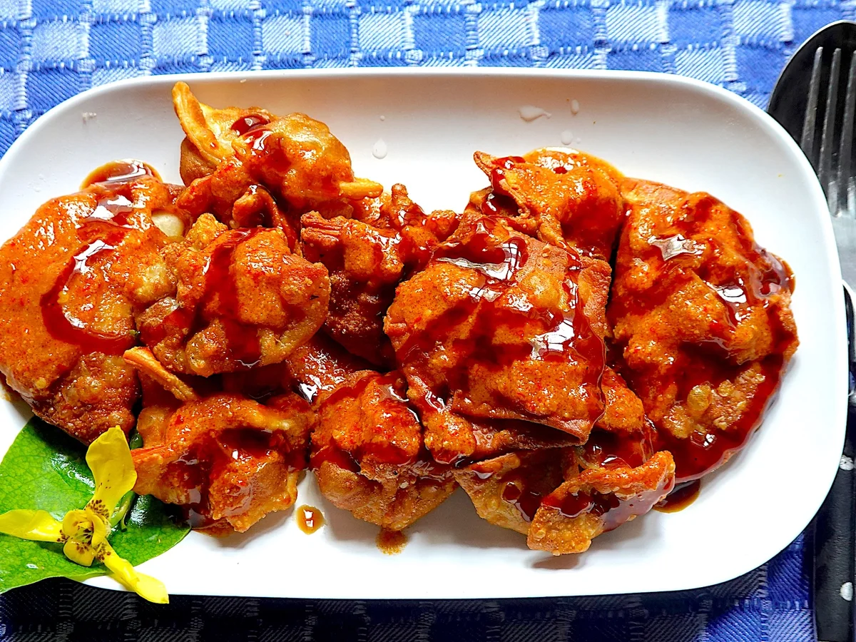 Batagor mit Garnelenfüllung und milder Batagor-Sauce - Rezept - Bild Nr. 17909