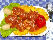 Batagor mit Garnelenfüllung und karamellisierter Ananas - Rezept - Bild Nr. 17943